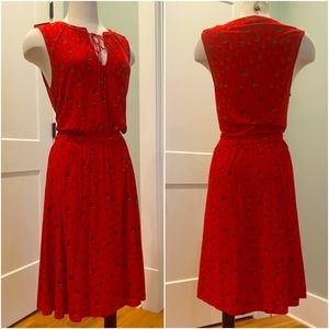 Leifnotes (Anthropologie) Red Nautical Print Casual Sleeveless Dress - Size M